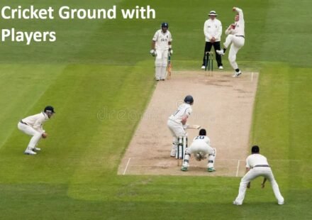 Cricket Ground with Players