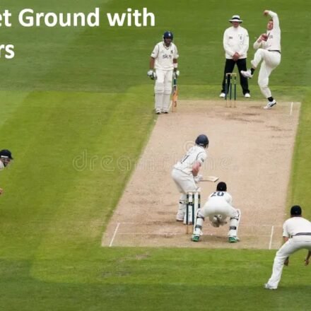 Cricket Ground with Players